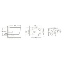 Унитаз Ceruttispa Sella Aria MBF CT10016 подвесной Черный матовый с сиденьем Микролифт — фото 5, Подвесные унитазы