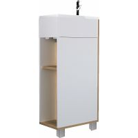 Тумба с раковиной 1MarKa Laura 40Н R У85931 Дуб сонома Белый глянец — фото 1, Тумбы с раковиной