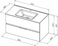 Тумба под раковину Aquanet Алвита New 90 303921 подвесная Дуб веллингтон белый — фото 9, Тумбы под раковину