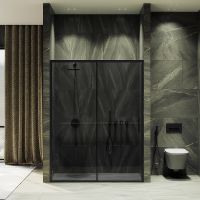 Товар: Душевая дверь Maybah Glass MGD-1284-6 1200x1950 раздвижная профиль Черный стекло графитовое - фото 2 Душевая дверь Maybah Glass MGD-1284-6 1200x1950 раздвижная профиль Черный стекло графитовое — фото 2, Душевые двери в нишу