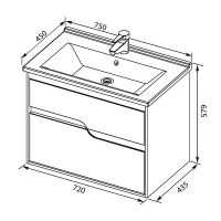 Товар: Тумба с раковиной Aquanet Модена 75 212662 подвесная Белый глянец - фото 10 Тумба с раковиной Aquanet Модена 75 212662 подвесная Белый глянец — фото 10, Мебель для ванной
