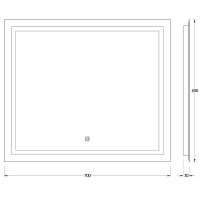 Зеркало Evoform Ledline 60x70 с подсветкой 22 W - сенсорный выключатель арт-BY 2434 — фото 6, Зеркала в ванную комнату