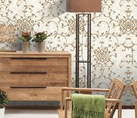 Обои Yasham Mirage S-20523-1 Винил на флизелине (1,06*10,05) Бежевый, Вензель — фото 3, Обои для стен