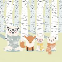 Фреска детская Ortograf Для самых маленьких 32918 Фактура флок FLK Флизелин (2,7*2,7) Зеленый/Разноцветный, Животные — фото 2, Фрески