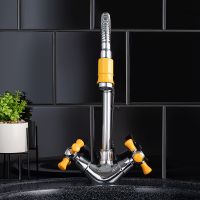 Смеситель для кухни Ростовская Мануфактура Сантехники SL92YW-279F Хром Желтый — фото 4, Смесители