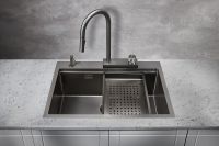 Товар: Кухонная мойка Milacio Denia 68 MC.77419 Вороненая сталь - фото 3 Кухонная мойка Milacio Denia 68 MC.77419 Вороненая сталь — фото 3, Кухонные мойки