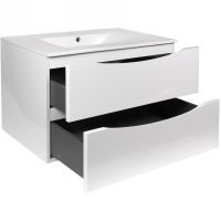 Товар: Тумба с раковиной Bond Wave 80 T01800-S05W подвесная Белая глянцевая - фото 4 Тумба с раковиной Bond Wave 80 T01800-S05W подвесная Белая глянцевая — фото 4, Мебель для ванной