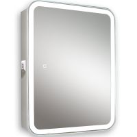 Зеркальный шкаф Silver Mirrors Фиджи Flip 60 LED-00002472 с подсветкой Белый — фото 1, Мебель для ванной