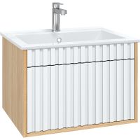 Тумба под раковину Onika Дайлер 60 106150 подвесная Белая Дуб сонома — фото 1, Мебель для ванной