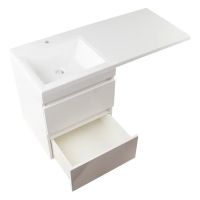 Тумба под раковину Style Line Даллас 110 Люкс Plus подвесная Белая — фото 3, Мебель для ванной