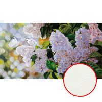 Фреска Ortograf Цветы 8202 Фактура флок FLK Флизелин (2*1,1) Зеленый/Белый, Цветы/Бабочки/Живопись — фото 1, Фрески