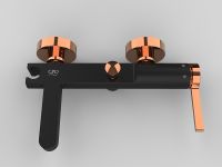 Смеситель для ванны GPD Gildo MBB165-S-R Черный Розовое золото — фото 5, Смесители