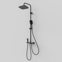 Душевая система Berges Pulsar 075012 с термостатом Черная матовая — фото 4, Душевые стойки