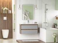 Товар: Тумба с раковиной Brevita Chester 90 УТ000022882 подвесная Серая матовая Дуб Чарльстон темно-коричневый - фото 5 Тумба с раковиной Brevita Chester 90 УТ000022882 подвесная Серая матовая Дуб Чарльстон темно-коричневый — фото 5, Мебель для ванной