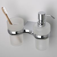 Дозатор для жидкого мыла WasserKRAFT Berkel K-6889 со стаканом для зубных щеток Хром — фото 2, Дозаторы