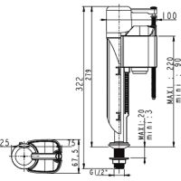 Наливная арматура Wirquin Jollyfill FB50P1 10975056 G 1/2 — фото 2, Прочие комплектующие для слива и канализации