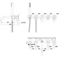 Смеситель для ванны Whitecross Y gunmetal Y1240GM Оружейная сталь — фото 3, Смесители