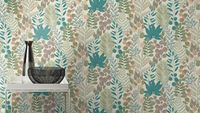 Обои RASCH Garden 465310 Винил на флизелине (0,53*10,05) Бежевый/Зеленый/Розовый, Листья/Цветы — фото 5, Обои для стен