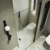 Товар: Душевая дверь Maybah Glass MGD-802-6 600x1980 на монопетле Черный стекло сатиновое - фото 4 Душевая дверь Maybah Glass MGD-802-6 600x1980 на монопетле Черный стекло сатиновое — фото 4, Душевые двери в нишу