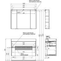 Тумба под раковину Aquanet Бруклин 100 310139 подвесная Антрацит матовый — фото 24, Тумбы под раковину