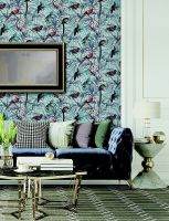 Обои детские Alessandro Allori Dolce Vita 2401-6 Винил на флизелине (1.06*10,05) Голубой, Птицы — фото 2, Обои для стен