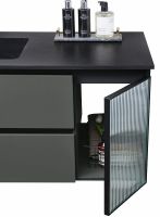 Тумба с раковиной Orans BC-2055-1000L 100 2055100L подвесная Темно-серая — фото 7, Мебель для ванной