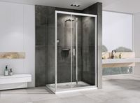 Душевой уголок Abber Sonnenstrand 100х85 AG07100-S85 профиль Хром стекло прозрачное — фото 3, Прямоугольные душевые уголки