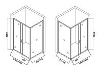 Душевой уголок Orange 140x80 E23-14080TCR профиль Хром стекло прозрачное — фото 8, Душевые уголки