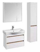 Зеркальный шкаф Aquaton Нортон 80 Белый глянец арт-1A249202NT010 — фото 3, Зеркальные шкафы в ванную