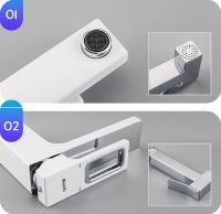 Смеситель для раковины Gappo G17-8 G1017-1 с гигиеническим душем Белый Хром — фото 2, Смесители для раковины