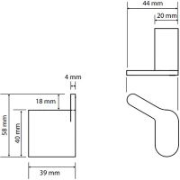 Крючок Bemeta Organic L 157106191L Хром — фото 3, Крючки для полотенец