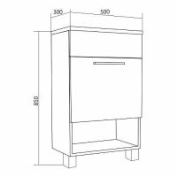 Тумба с раковиной 1MarKa July 50Н У85933 Дуб сонома Белая — фото 9, Тумбы с раковиной