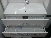 Тумба под раковину Clarberg Due amanti 100 DUE0110W подвесная Белая без ручек — фото 5, Тумбы под раковину