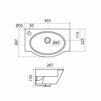 Раковина Santek Форум 45 L 1WH110542 Белая — фото 4, Мини-раковины