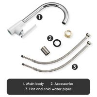 Товар: Смеситель для кухни Frap H58 F4058 Белый Хром - фото 5 Смеситель для кухни Frap H58 F4058 Белый Хром — фото 5, Смесители для кухни