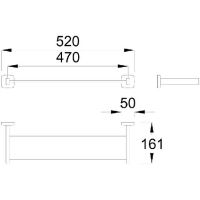 Металлическая полка Nofer Classic 09048.S Нержавеющая сталь матовая — фото 2, Полки для ванной и душа