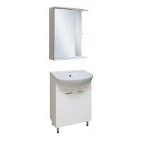 Зеркальный шкаф Runo Николь 55 L 00000000037 с подсветкой Белый — фото 2, Зеркальные шкафы в ванную