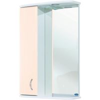 Зеркало со шкафом Bellezza Астра 60 4614909002070 с подсветкой L Бежевое — фото 1, Зеркальные шкафы в ванную