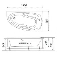 Акриловая ванна Triton 1ACReal Мадрид 150х95 L Щ0000045643 без гидромассажа — фото 7, Ванны