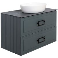 Тумба под раковину La Fenice Cubo 80 FNC-01-CUB-G-80-2 подвесная Серая матовая — фото 2, Мебель для ванной