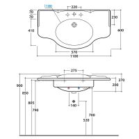 Раковина Globo Paestum PA022.BI*1 Белая — фото 4, Раковины