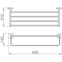 Товар: Полка для полотенец Nofer Classic 09036.B Нержавеющая сталь глянцевая - фото 2 Полка для полотенец Nofer Classic 09036.B Нержавеющая сталь глянцевая — фото 2, Полки для полотенец