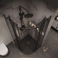 Товар: Душевой уголок Grossman Classic 100х100 301.K33.04.1010.21.10 профиль Черный матовый стекло тонированное - фото 6 Душевой уголок Grossman Classic 100х100 301.K33.04.1010.21.10 профиль Черный матовый стекло тонированное — фото 6, Душевые уголки четверть круга