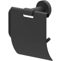 Держатель туалетной бумаги Whitecross Ergo black ER2262BL с крышкой Черный матовый — фото 1, Держатели туалетной бумаги