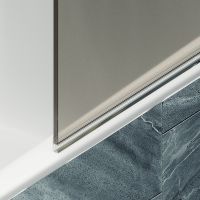 Шторка на ванну Maybah Glass MGV-617-3 700x1400 поворотная на монопетле Золото стекло бронзовое матовое — фото 6, Неподвижные шторки для ванной