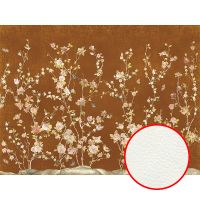 Фреска Ortograf Silver&Gold 32804 Фактура флок FLK Флизелин (3,6*2,7) Оранжевый/Разноцветный, Цветы — фото 1, Фрески