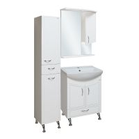 Зеркало со шкафом Runo Севилья 60 R 00000000790 с подсветкой Белое — фото 2, Зеркальные шкафы в ванную