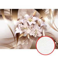 Фреска Ortograf 3D 6708 Фактура бархат FX Флизелин (3,9*2,7) Бежевый/Белый, Цветы/Абстракция — фото 1, Фрески