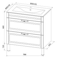 Тумба с раковиной Iddis Oxford 80 OXF80L0I95K Светло-серая — фото 5, Тумбы с раковиной