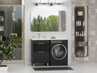 Тумба с раковиной Brevita Enfida 120 L УТ000016087 Черная матовая — фото 5, Мебель для ванной